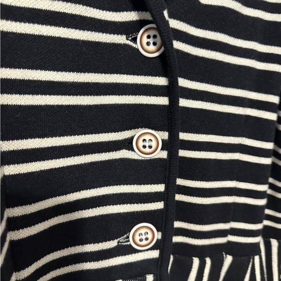 Style & Co NWT Striped Print Peplum Sweater Blazer Black White Size 1X - Picture 8 of 11